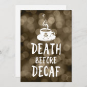 Invitation mort avant café décaf (Devant / Derrière)