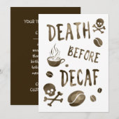 Invitation mort avant decaf bokeh (Devant / Derrière)
