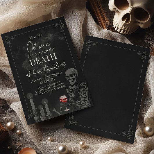 Invitation Mort gothique à mes 20 ans Anniversaire