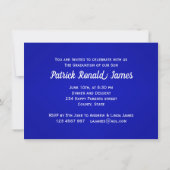 Invitation Morta &, diplôme, Royal blue Graduation Party (Dos)