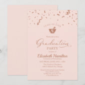 Invitation Mortar Pestlé Pharmacie Grad Party Rose Gold rose (Devant / Derrière)