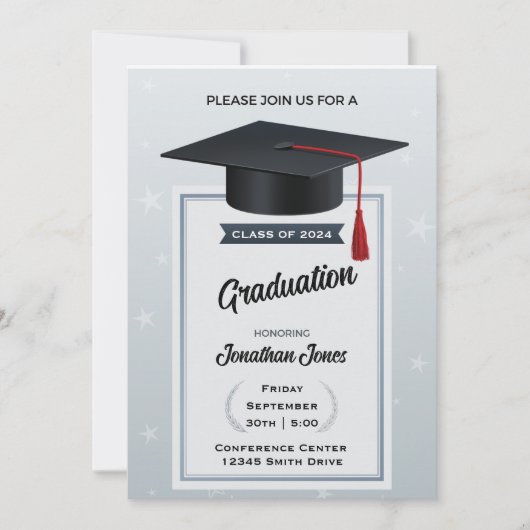 Invitation Mortboard et Tassel | Graduation (Devant)