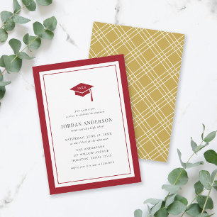 Invitation Mortier de remise de diplômes de fête de couleur m