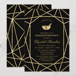 Invitation Mortier et pilon École de pharmacie Grad Party Gol