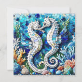 Invitation Mosaic Seahorses Plage romantique (Devant)