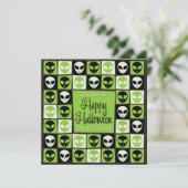 Invitation Mosaïque alien d'Halloween (Debout devant)