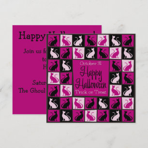Invitation Mosaïque de chat d'Halloween