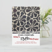 Invitation Mosaïque Pétales Fleur Noir Tan Brown (Debout devant)