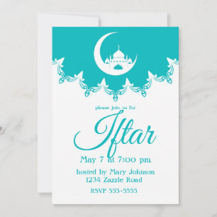 Invitation Mosquée blanche en Crescent Moon Ramadan Iftar