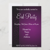 Invitation Mosquée Purple de l'Aïd Moubarak (Dos)