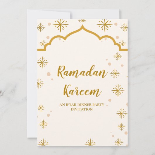 INVITATION MOSQUÉE RAMADAN KAREEM IFTAR DÎNER PARTIE ÉDITABLE (Dos)