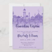Invitation Mosquée violette Ramadan Iftar Dîner (Devant)