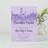 Invitation Mosquée violette Ramadan Iftar Dîner (Debout devant)