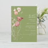 Invitation Moss Green Automne Bridal Douche (Debout devant)