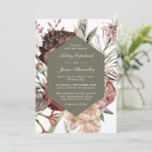 Invitation Moss Green Boho Imaginaire aquarelle Mariage flora (Debout devant)