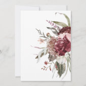 Invitation Moss Green Boho Imaginaire aquarelle Mariage flora (Dos)