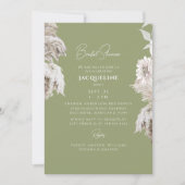 Invitation Moss Green Boho White FlorFête des mariées (Devant)