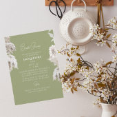 Invitation Moss Green Boho White FlorFête des mariées
