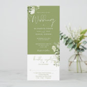 Invitation Moss Green Botanical Greenery All In One Wedding (Debout devant)
