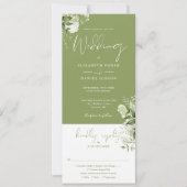 Invitation Moss Green Botanical Greenery All In One Wedding (Devant)
