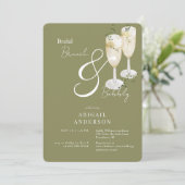 Invitation Moss Green Bridal Brunch & Bubbly Douche (Debout devant)
