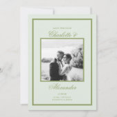 Invitation Moss Green Estate Wedding Save the Date (Devant)
