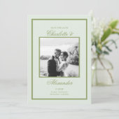 Invitation Moss Green Estate Wedding Save the Date (Debout devant)