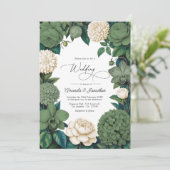 Invitation Moss Green, Fern Soft & Antique Cream Wedding (Debout devant)