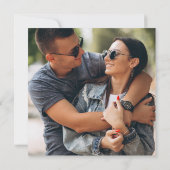 Invitation Moss Green Floral Greenery Carré photo Mariage (Dos)