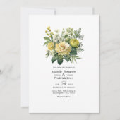 Invitation Moss Green Floral Mariage (Devant)