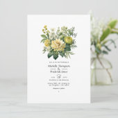 Invitation Moss Green Floral Mariage (Debout devant)