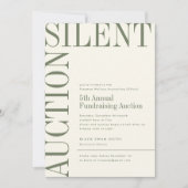 Invitation Moss Green Grand Texte Enchère silencieuse (Devant)