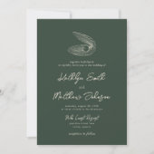 Invitation Moss Green Modern Shell Beach Destination Mariage (Devant)