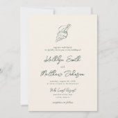 Invitation Moss Green Modern Shell Beach Destination Mariage (Devant)