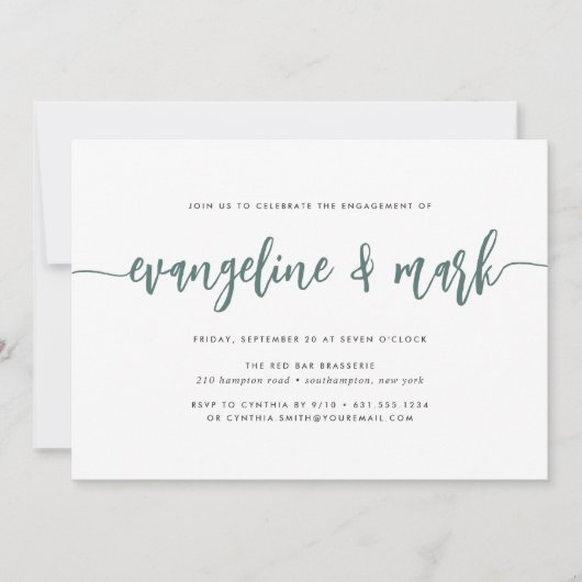 Invitation Moss Green | Signature moderne (Devant)