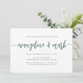 Invitation Moss Green | Signature moderne (Debout devant)