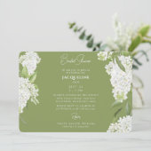 Invitation Moss Green White Hydrangeas Fête des mariées II (Debout devant)