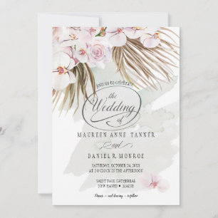 Invitation Moss Phalaenopsis Orchid Boho