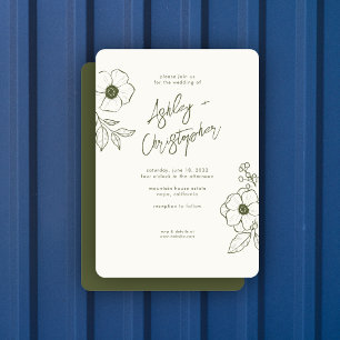 Invitation Moss végétale végétale minimale Mariage vert