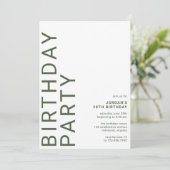 Invitation Moss verte de la forêt | Typographie Gras Simple N (Debout devant)