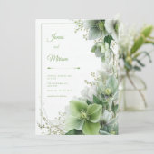Invitation Mossy Sage Hellebore Botanical Frame Wedding (Debout devant)