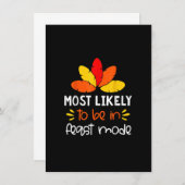 Invitation Most Likely to Shirt Matching Family Thanksgiving  (Devant / Derrière)