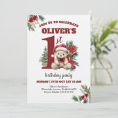Invitation Most Onederful Time Christmas 1st Birthday Party (Debout devant)