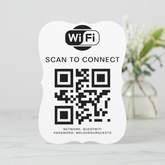 Invitation Mot de passe Wifi | Analyse du code QR pour se con (Debout devant)