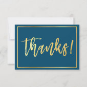 Invitation MOT DE REMERCIEMENT écriture manuscrite or script  (Devant)