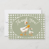 Invitation Mot de remerciement Gingham Canard Fou (Devant)