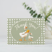 Invitation Mot de remerciement Gingham Canard Fou (Debout devant)