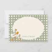 Invitation Mot de remerciement Gingham Canard Fou (Dos)