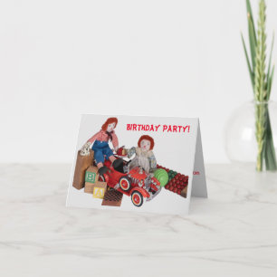 Invitation Moteur de pompier enfant Ann Andy Raggedy Annivers