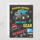Invitation Moteurs de rugissement Enfants Monster Camion fête (Devant)